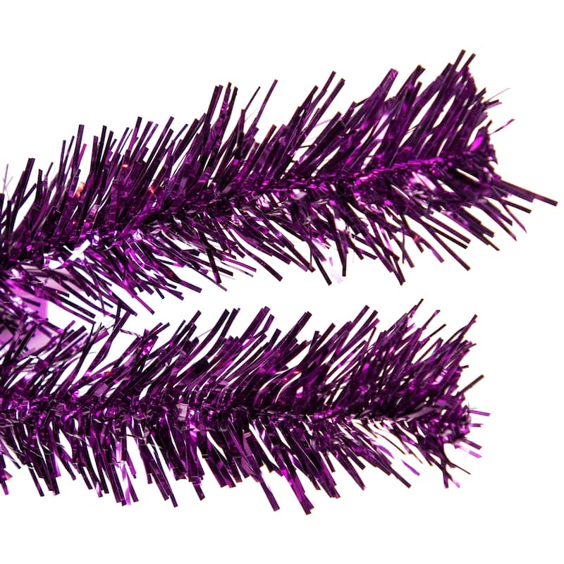 Artificial Tinsel Christmas Tree - 4' -Purple - Unlit - 4 Foot
