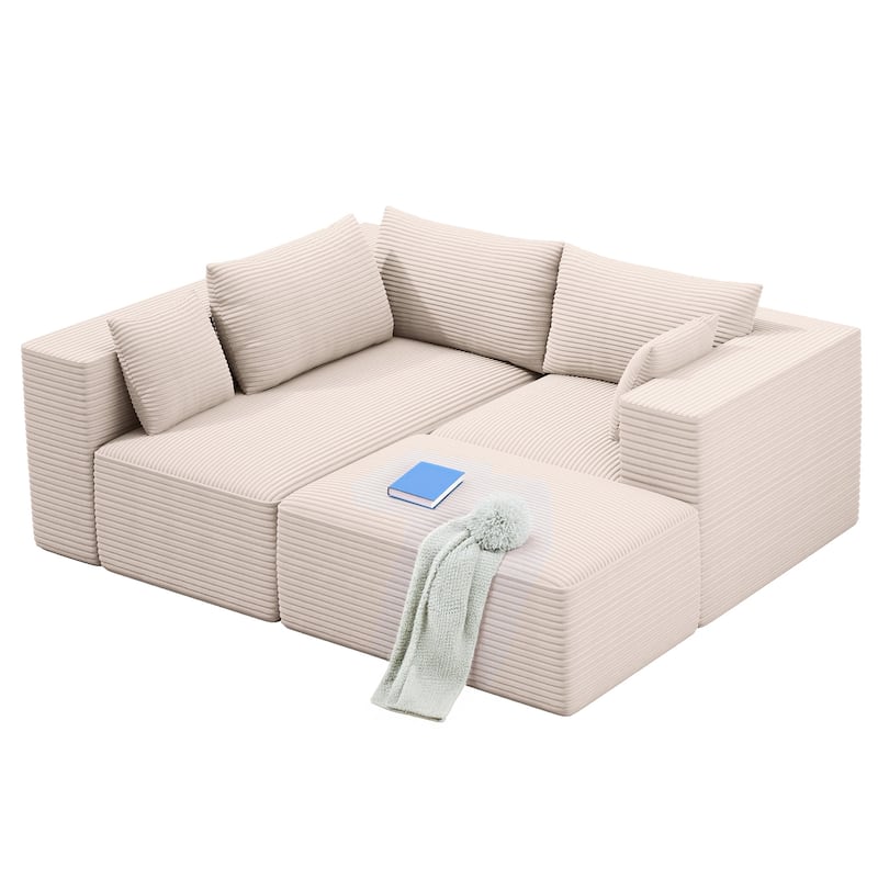 Moasis L Shaped Cloud Upholstered Couches Sectional Sofa with Deep Seat for Living Room or Bedroom