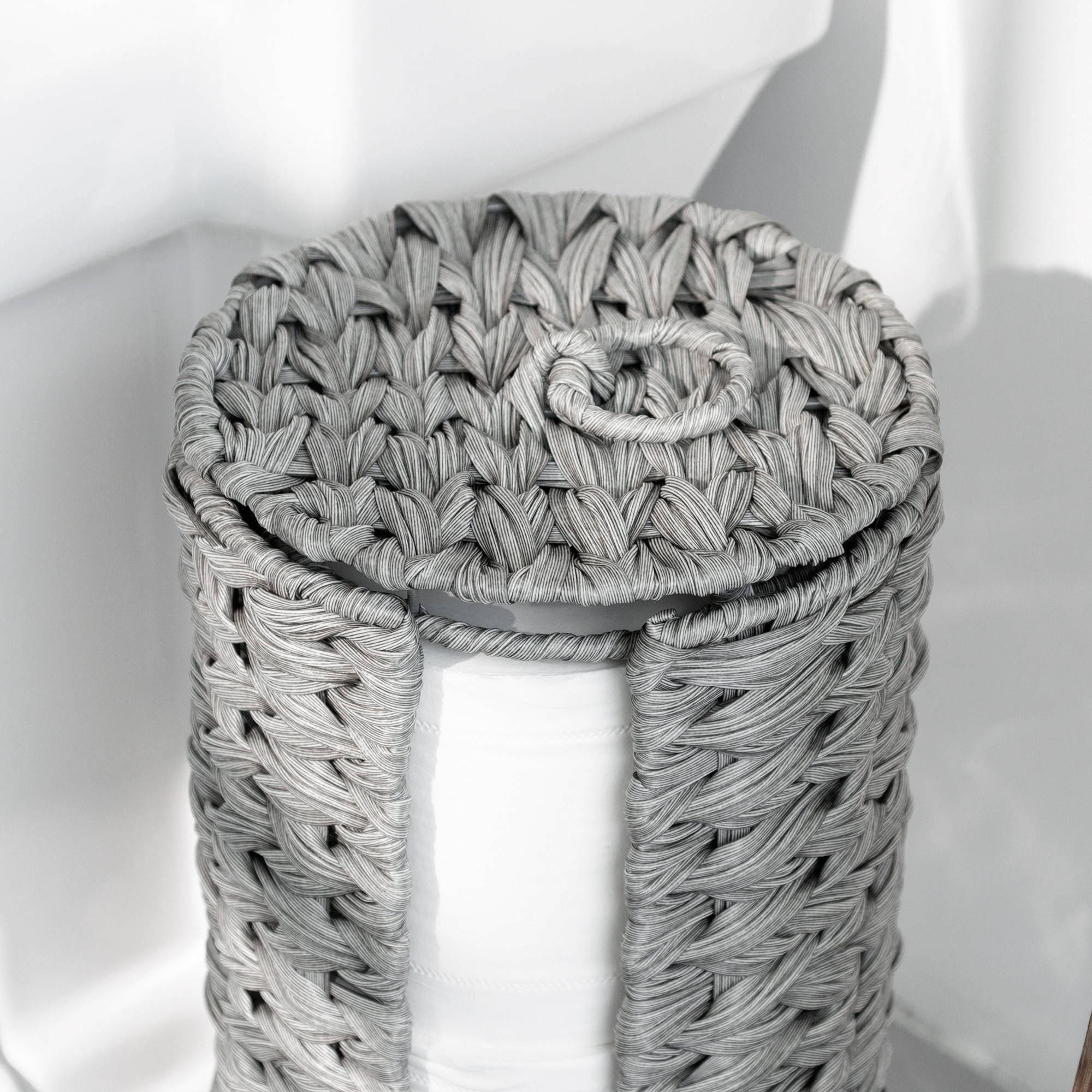 Buy Grey Woven Toilet Roll Holder from Next USA