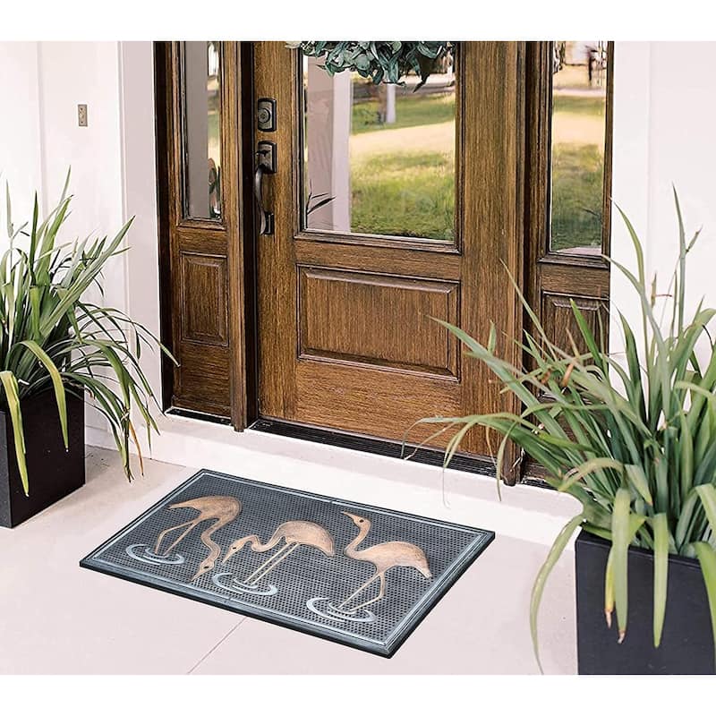 A1HC Rubber Pin Mat, Beautifully Copper Hand Finished Doormat, 18"X30"