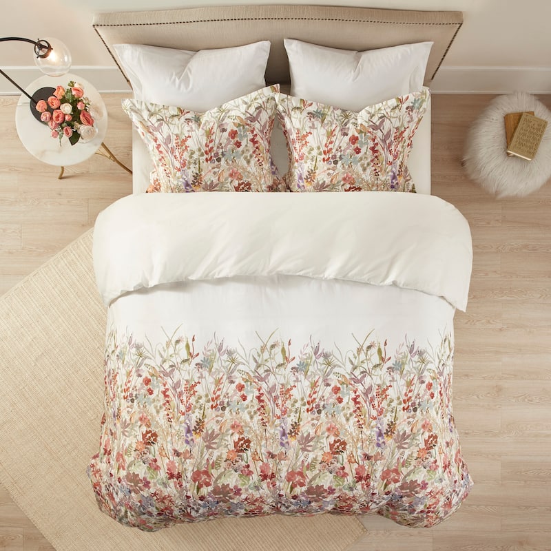 Madison Park Fiona Cotton Printed Duvet Cover Set - King - Cal King