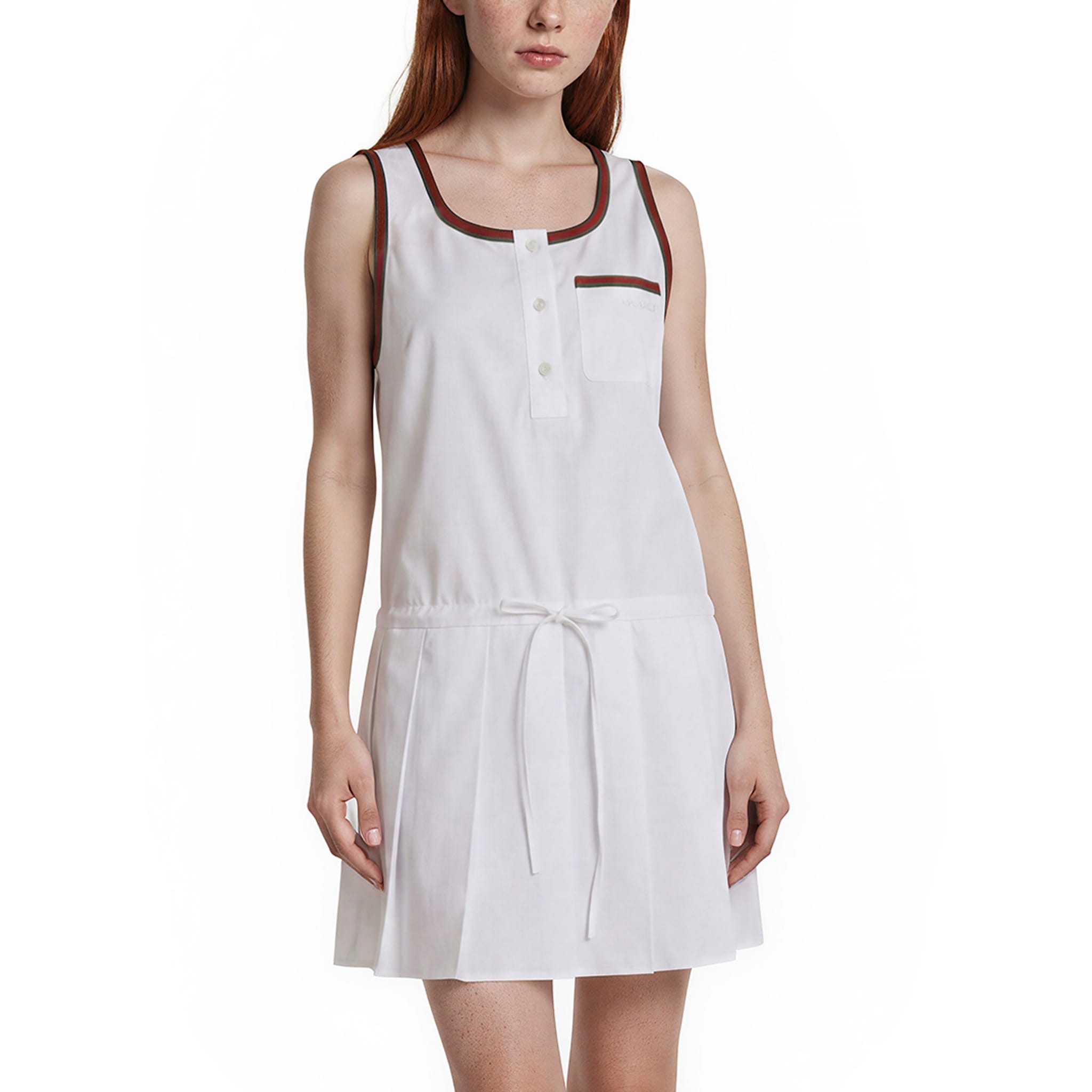Gucci Web Striped Cotton Poplin Dress