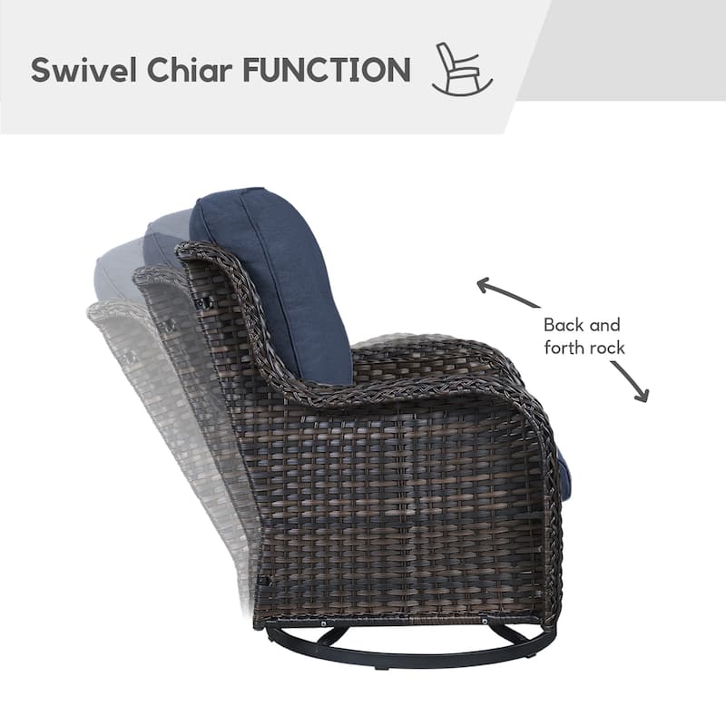 Gymojoy Patio Outdoor Rocking Chair Swivel Lounge Chair