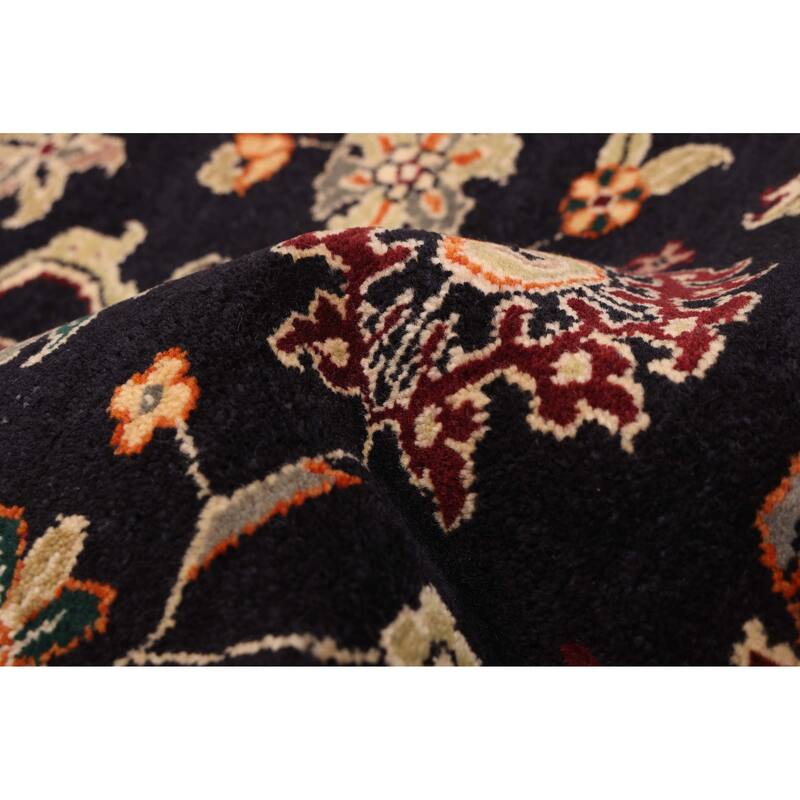 ECARPETGALLERY Hand-knotted Finest Agra Jaipur Black Wool Rug - 5'1 x 7'0