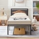 preview thumbnail 2 of 6, VECELO Metal and wood Platform Kids Bed Frame,Twin Size Bed Set of 2