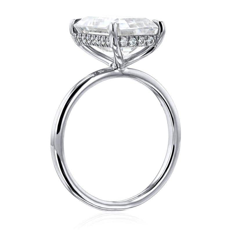 Kobelli Signature Collection 5.65 Carat Moissanite & Diamond 14k Solid Gold Hidden Halo Plain Band Elliot Ring