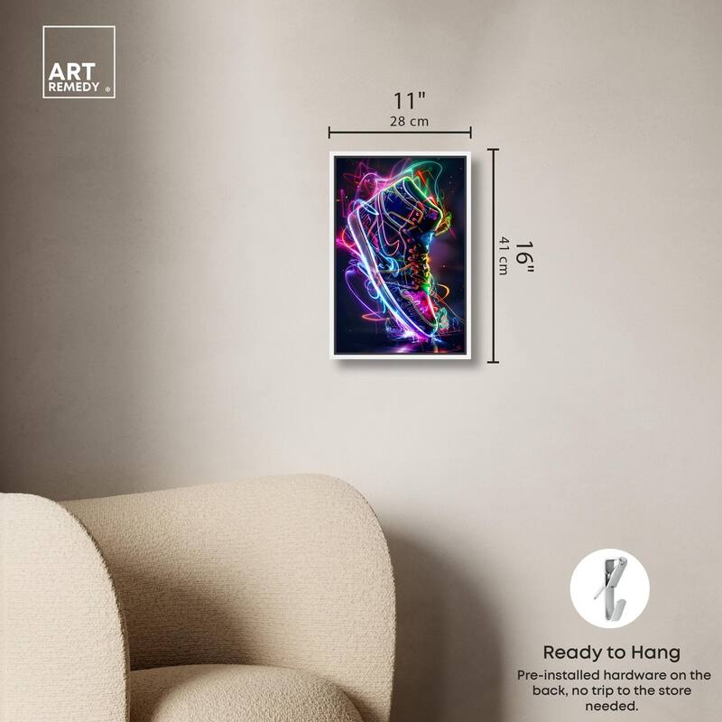Bright Lights Sneaker Canvas by Art Remedy