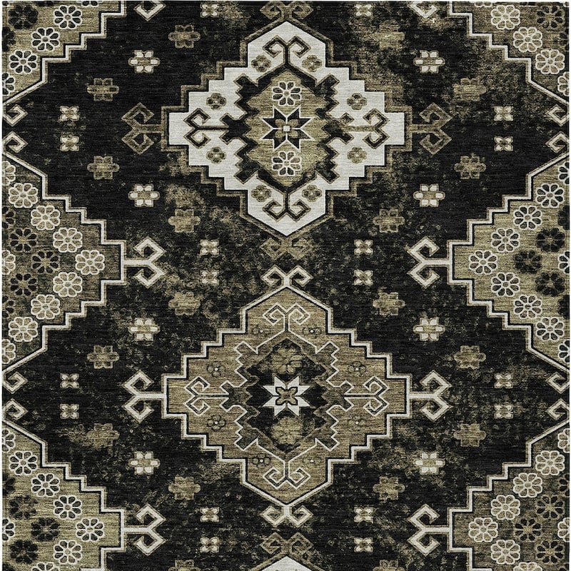 HomeRoots Medallion Traditional Rectangle Outdoor Rug