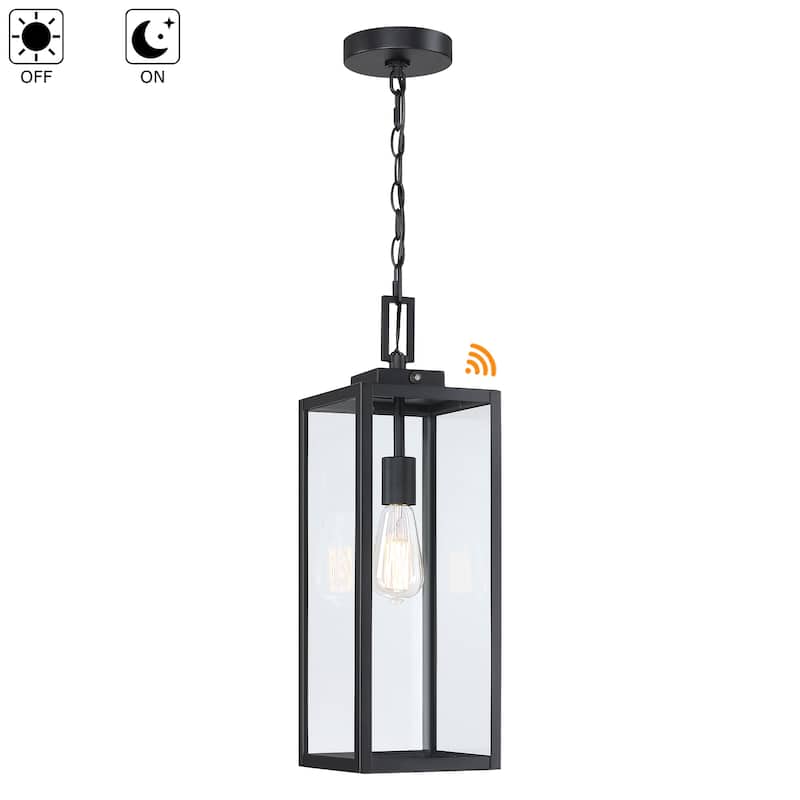 Matte Black Outdoor Hanging Lantern Pendant Light Ceiling Mount Hukoro - Middle