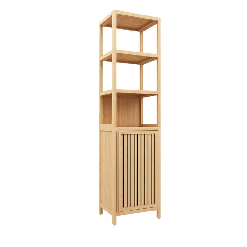 Freestanding Linen Tower Cabinet for Living Room, Kitchen, Bathroom Organizer