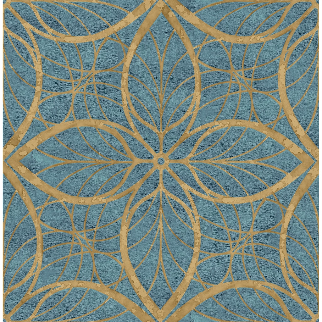 Seabrook Designs Patina Lattice Geometric Unpasted Wallpaper