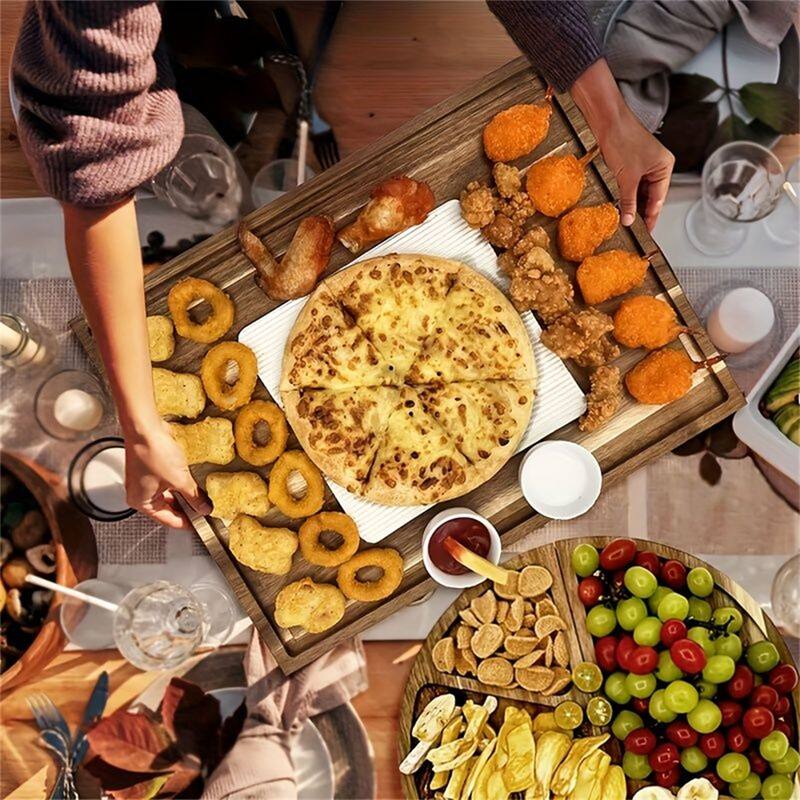1PC Extra Large 26"X13" Magnetic Acacia Wood Charcuterie Board with Handles