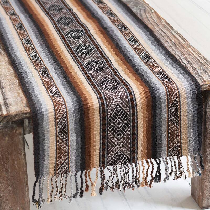 Novica Handmade Mountain Range -Blend Table Runner