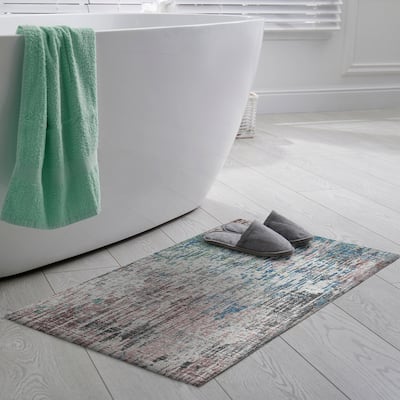 Indoor/ Outdoor Accord Modern Brushstrokes Polyester Washable Rug New
