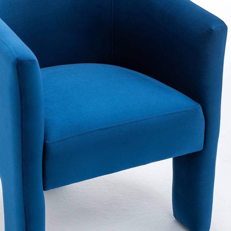SEYNAR Modern Velvet Accent Chair, Upholstered Barrel Chair with Unique Solid Base for Living Room Soft Club Chair