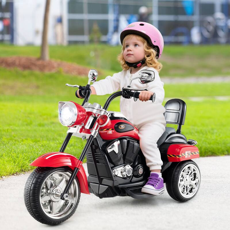 Gymax 6V Electric Kids Motorcycle 3-Wheel Ride On Toy w/ Adjustable