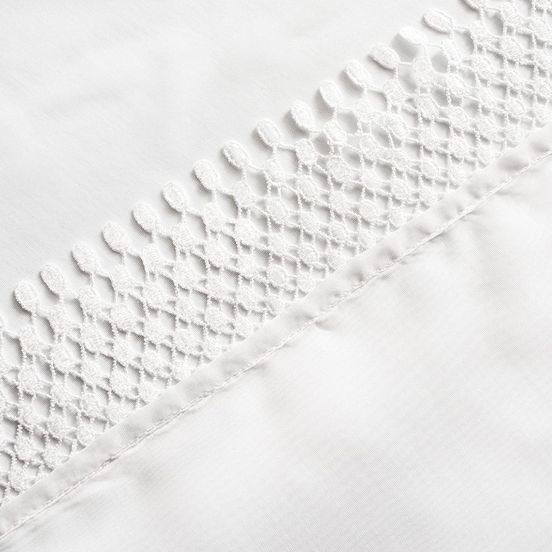 DriftAway Ava Lace/Crochet Trim Voile Sheer Window Curtain Panel Pair