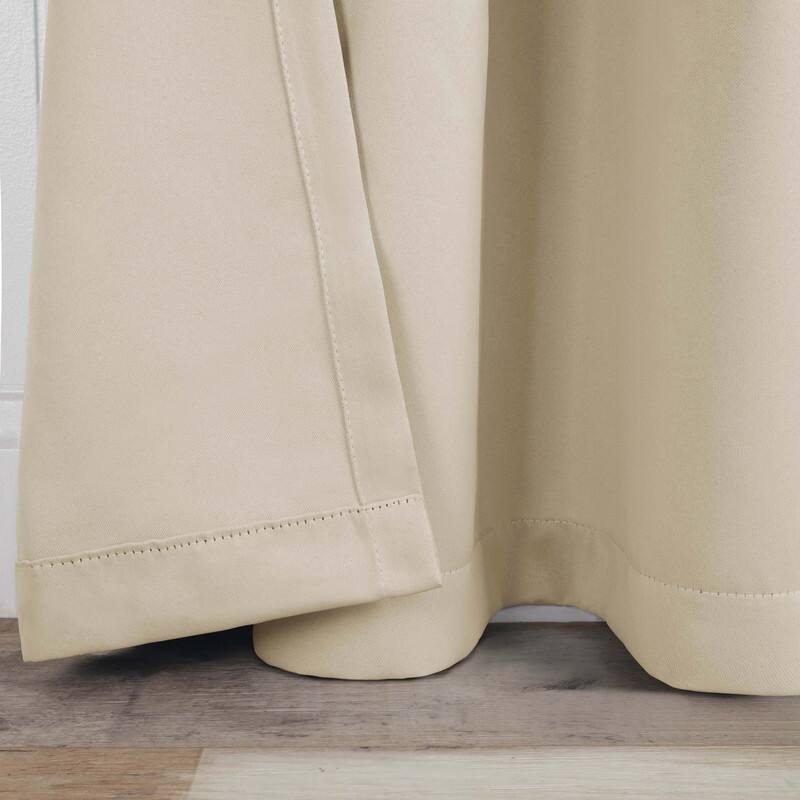 Superior Solid Machine Washable Room Darkening Grommet Blackout Curtains, Set of 2