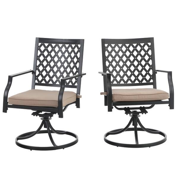 Shop Black Friday Deals On Phi Villa Outdoor Patio Swivel Chair For Garden Backyard Furniture 2 Pcs Sets Overstock 28845798