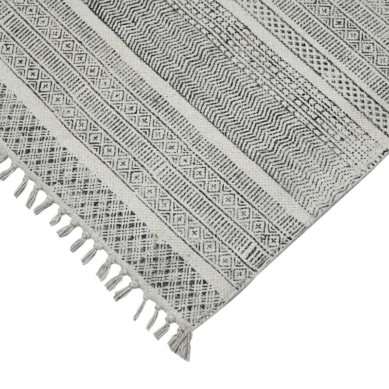 Magi Dianne Handmade Flatweave Cotton Geometric Rug
