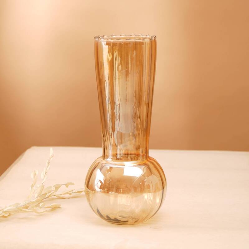 Whimsy Whirlpool Large Glass Vase - 5.5x10 Inch Modern Swirl Design for Floral Arrangements