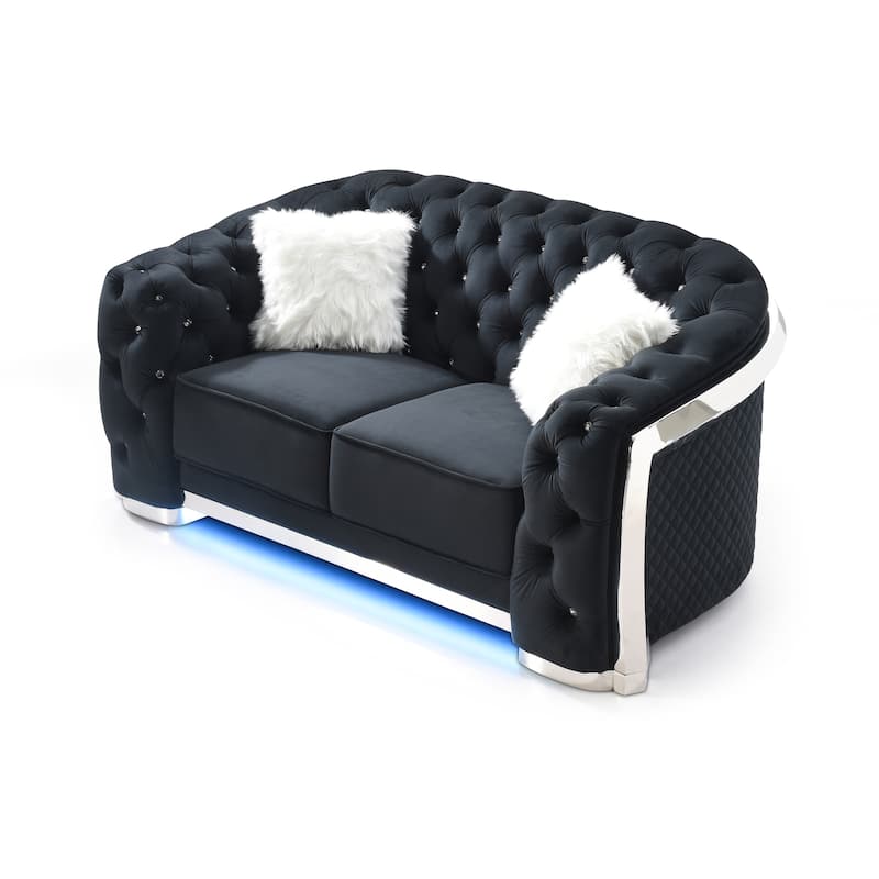 Gray Flared Arm Loveseat