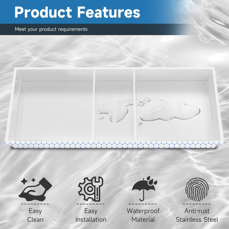 WIZ 12.8-inch W x 30.8-inch H x 4-inch D Stainless Steel Shower Niche