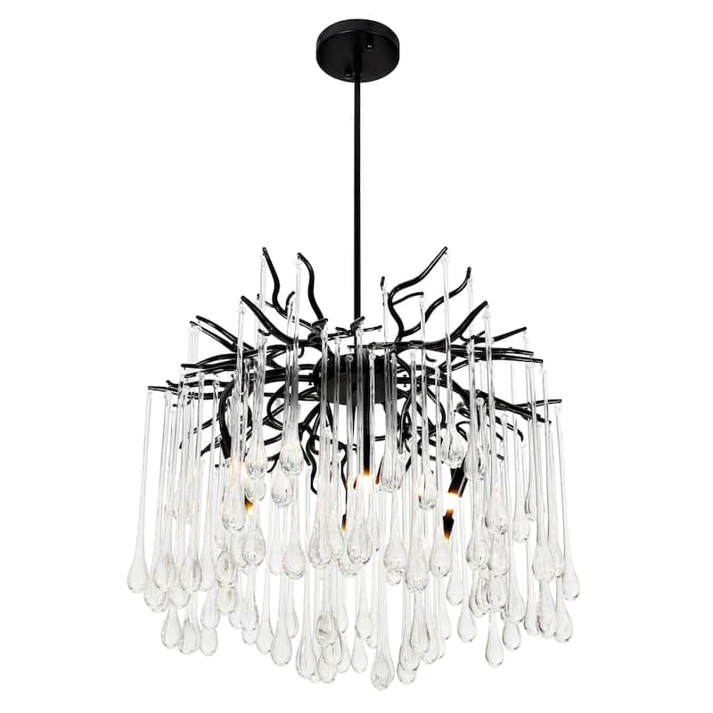 Anita 6 Light Chandelier With Black Finish - Black
