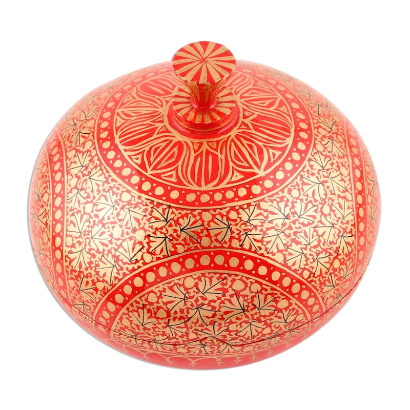 NOVICA Handmade Kashmir Magnificence Papier Mache Decorative Box