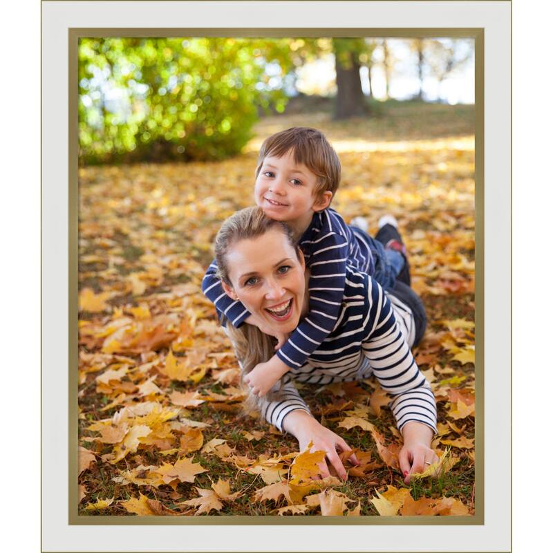 Eva Black Silver Narrow Framed Picture Frame, Photo Frame - 20x24 - Eva White Gold Narrow