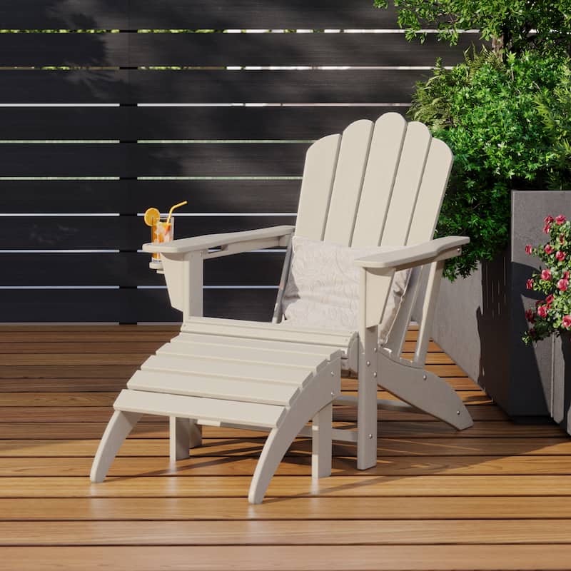 Aderson Outdoor Poly Adirondack Chair with Ottoman