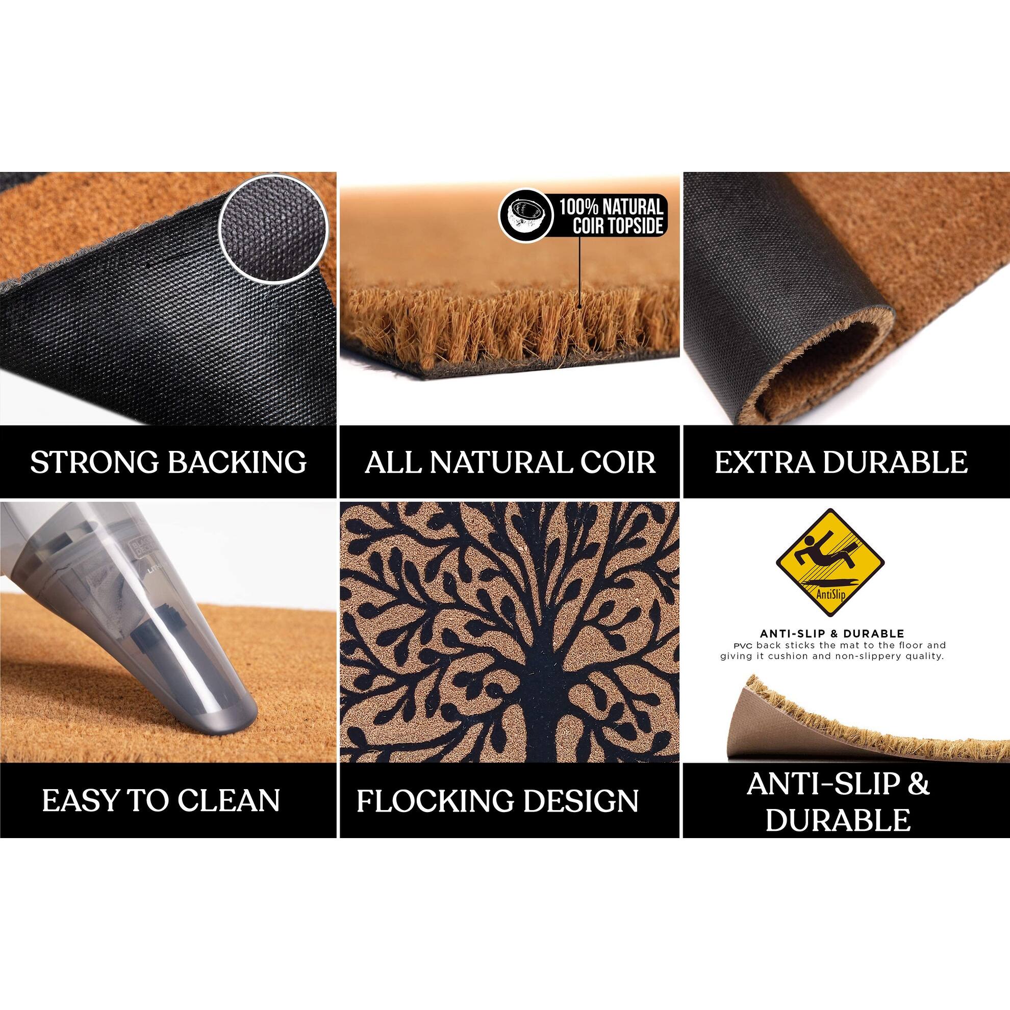 A1HC Entrance Door Mats, Durable Large Outdoor Rug, NonSlip, Flock