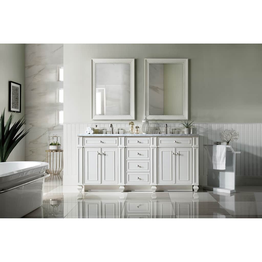 James Martin Vanities Bristol 72" Double Vanity, Bright White
