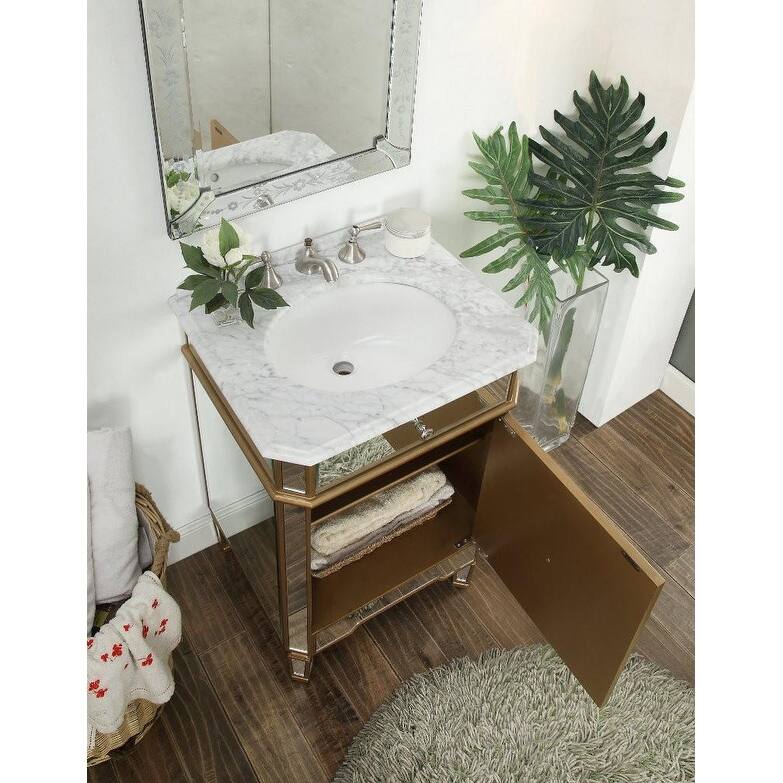 Benton Collection Asger Gold Bathroom Vanity