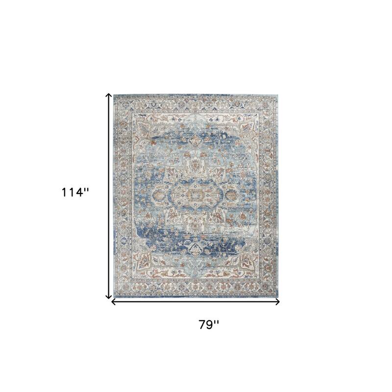 Power Loomed Distressed Traditional Area Rug