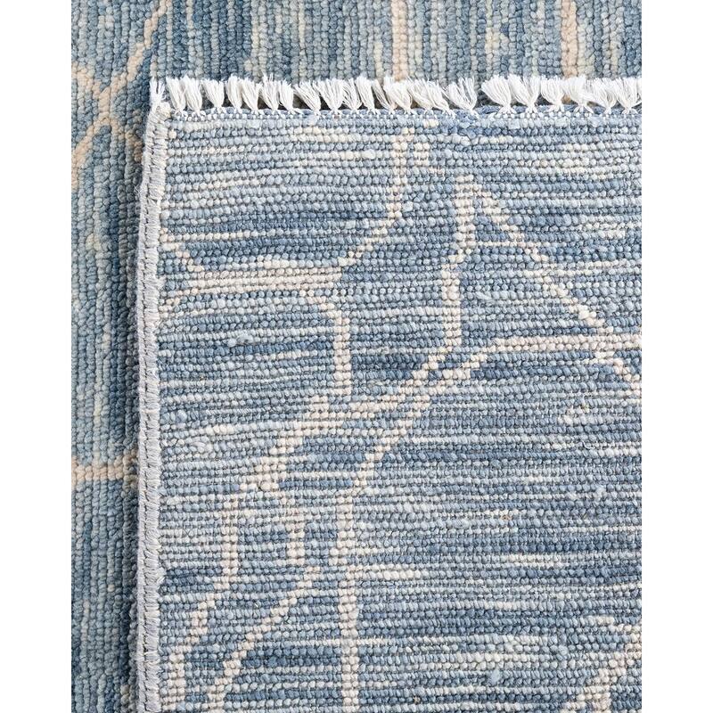 Modern One-of-a-Kind Handmade Area Rug - Gray, 7' 10" x 9' 9" - 7' 10" x 9' 9"