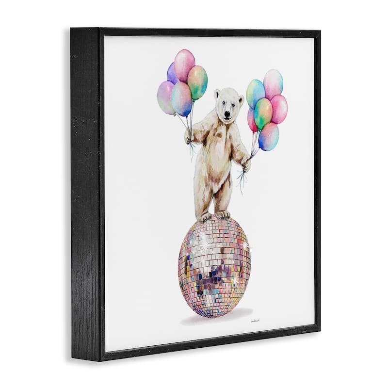 Stupell Polar Bear & Balloons Framed Giclee Art Design By Amanda Greenwood