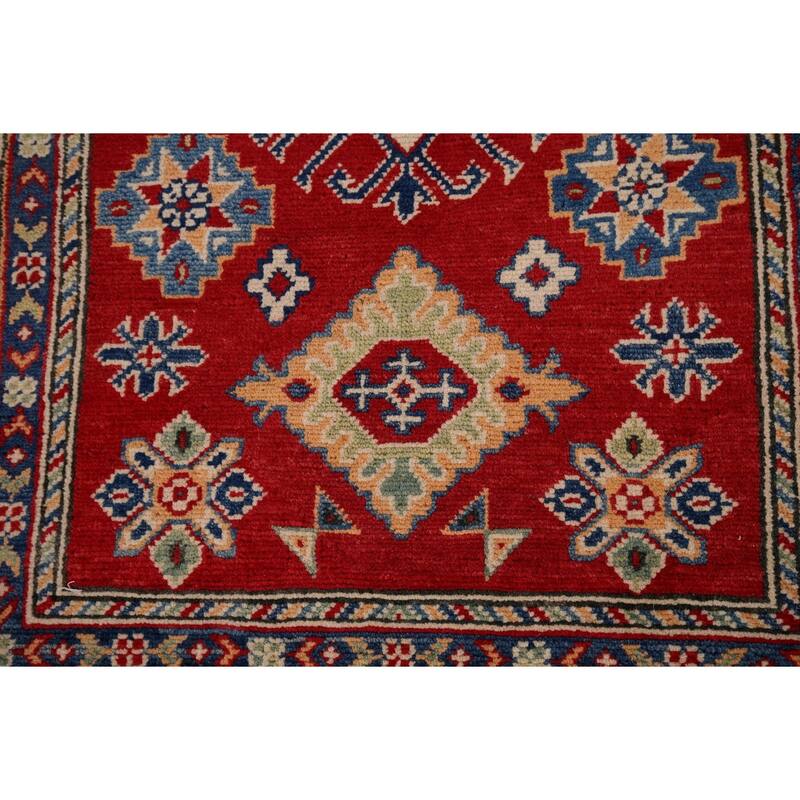 Oriental Red Kazak Accent Rug Handmade Wool Carpet - 3'4" x 4'11"