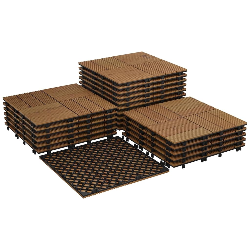 Wood Interlinked Deck Tiles, Easy DIY Installation