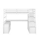preview thumbnail 8 of 11, White Twin Size Wood Loft Bed with Drawers, Shelves & Desk