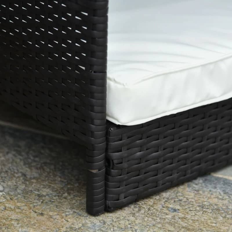 Espresso Wicker Weather Resistant Raised Dog Bed House with 2 in Thick Cushion - 38.5 inches L x 27.25 inches W x 28.75 inches H