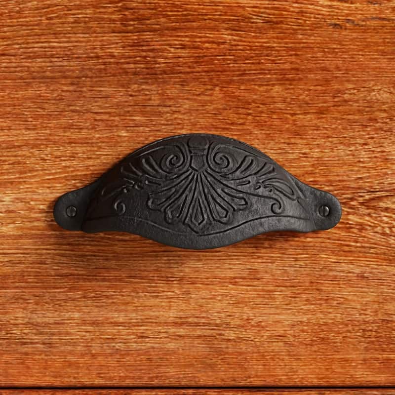 Black Cabinet Cup Bin Pull Wrought Iron 4.5 W x 1.5 H Pack of 25