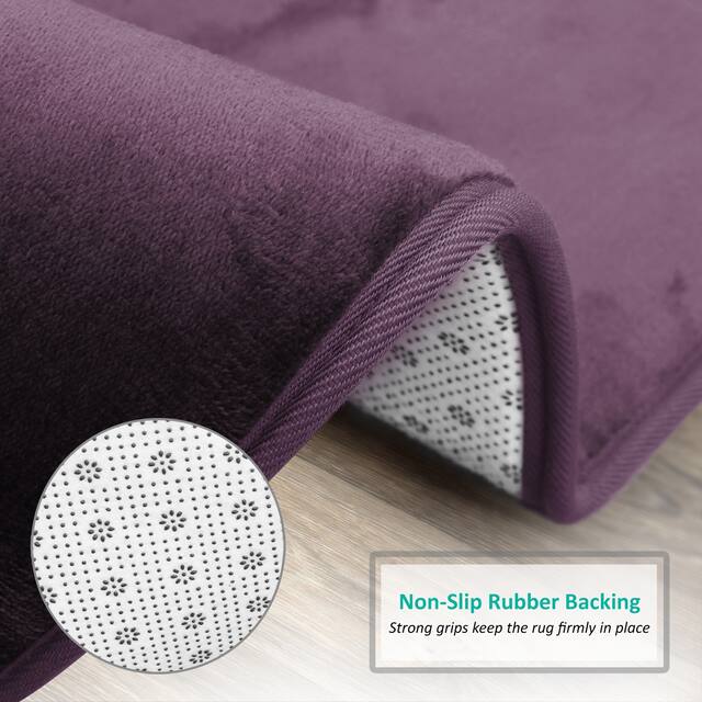 Clara Clark Ultra Soft Plush Bathroom Rug - Non-Slip, Velvet, Memory Foam Bath Mat - Set of 2
