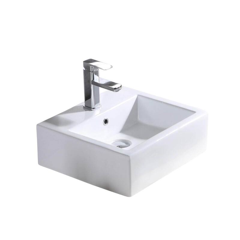 Fine Fixtures Square Vessel Sink Vitreous China w Overflow
