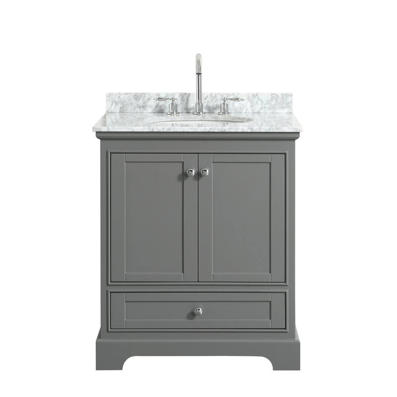 Wyndham Collection Deborah 30" Free Standing Single Vanity Set with