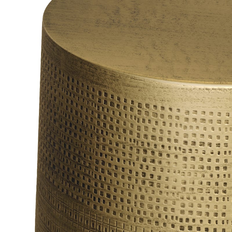 WYNDENHALL Jean 15" Wide Tribal Pattern Metal Accent Table & Assembled - 15"w x 15" d x 20" h