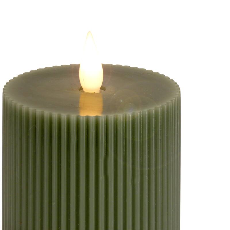 HGTV Home Collection Georgetown Real 7 in Motion Flameless Candle With Remote, Green LED - 7 in