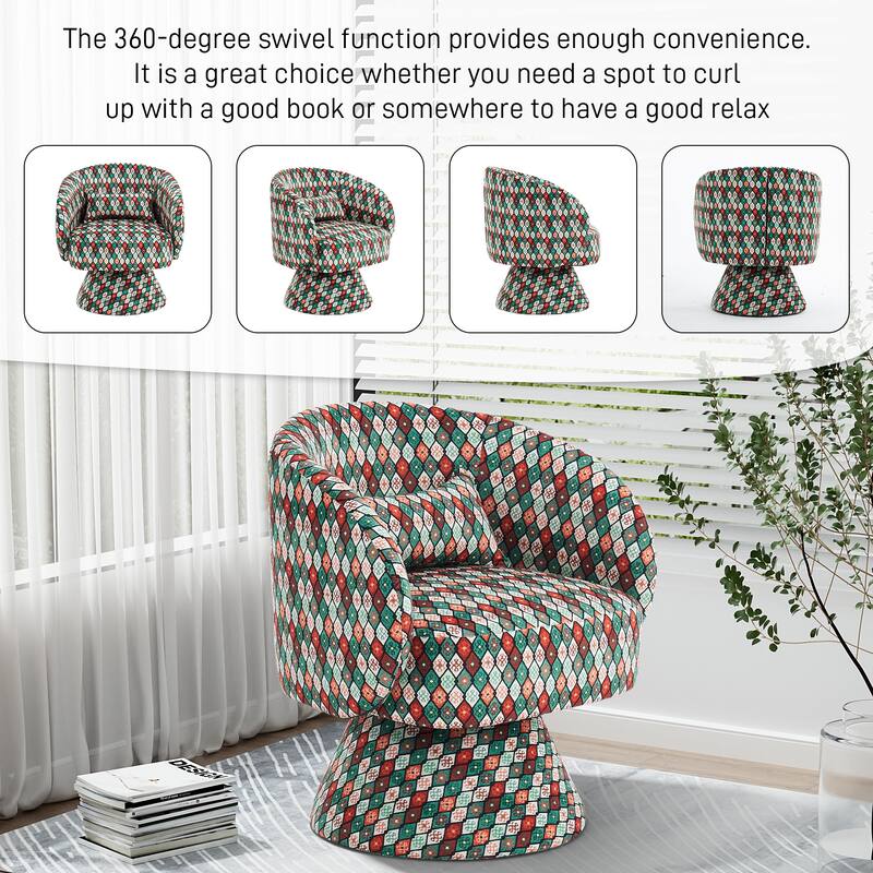 Ouyessir Teddy Sherpa Upholstered Swivel Cuddle Barrel Sofa Chairs