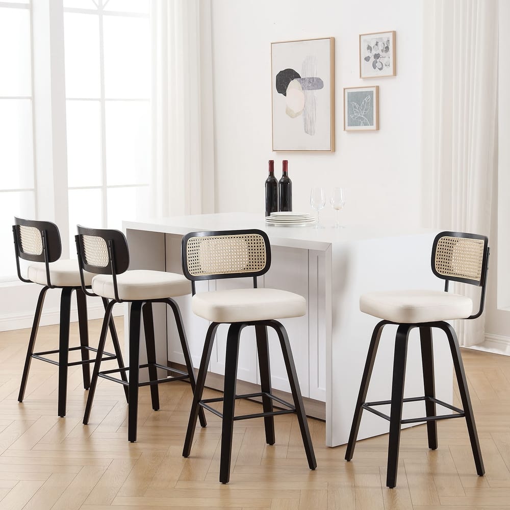 26"/29" Swivel Counter/Bar Stools with Black Bentwood Legs
