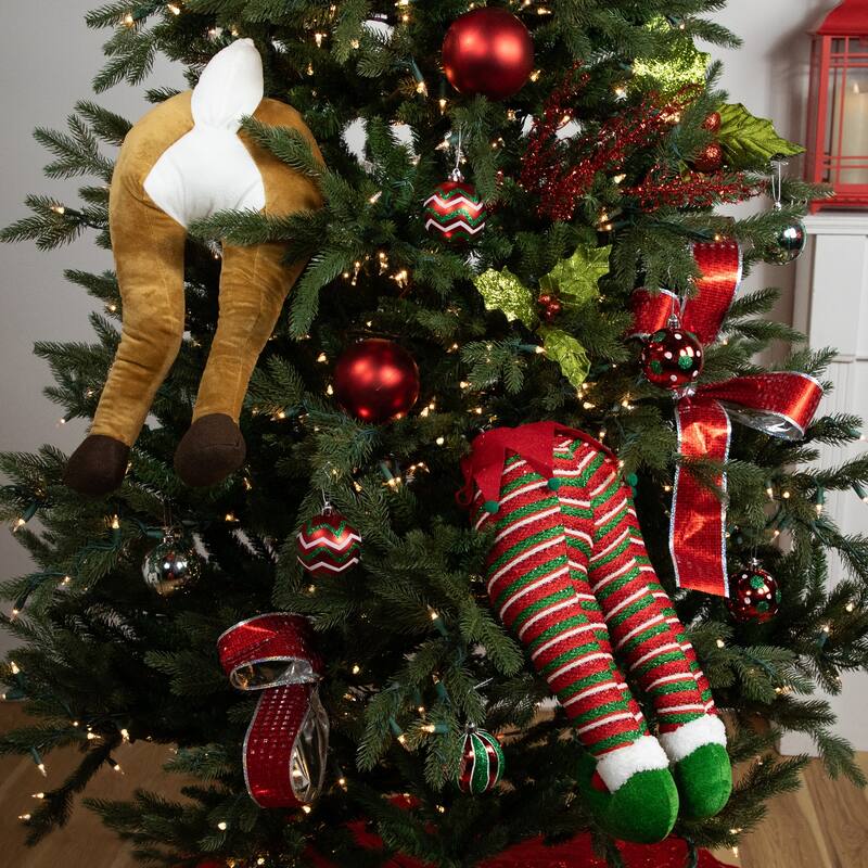 20" Plush Hanging Reindeer Legs Christmas Decoration